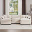 Très grand canapé modulaire à coussins modulaires avec repose-pieds, canapé d'angle modulaire rembourré en U confortable, velours côtelé beige clair