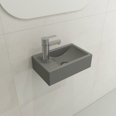 BOCCHI Milano 9.06'' Fireclay Rectangular Bathroom Sink