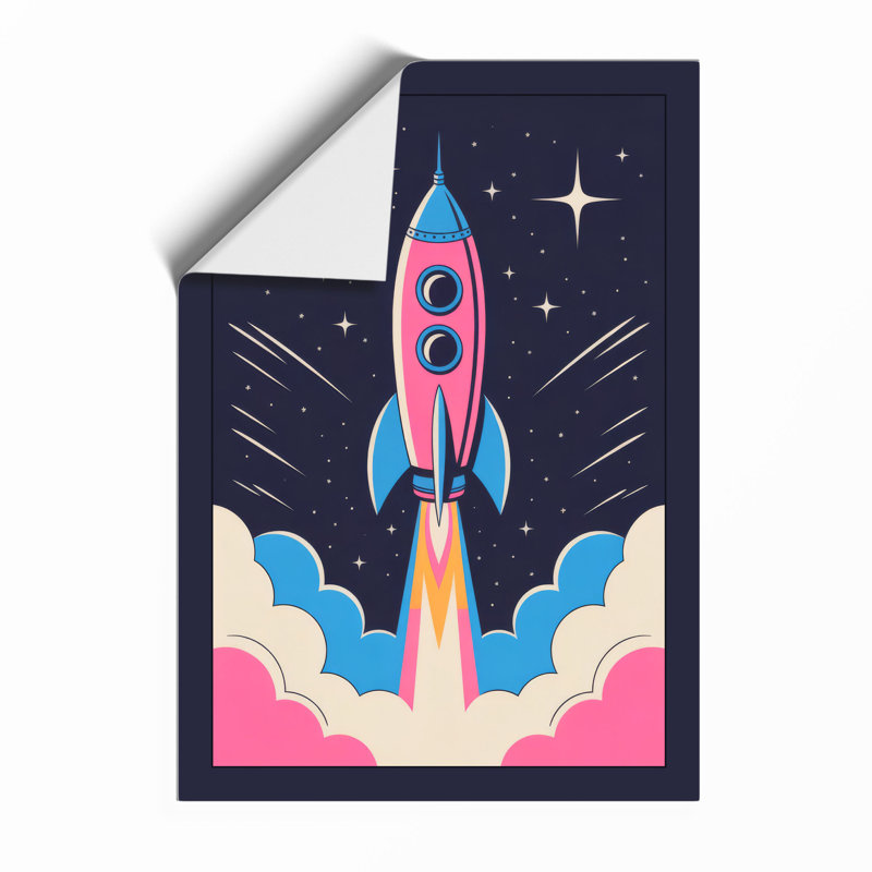 Rocket to the Stars Modern - Framed Print, A2 - 59.4 x 42.0 cm, Unframed