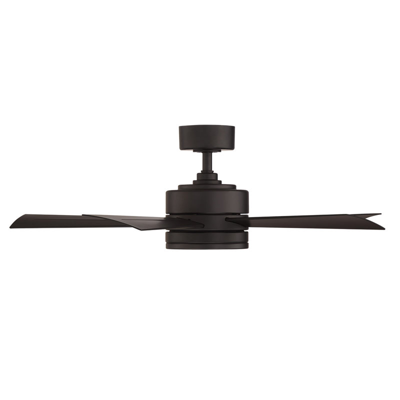 Wynd 5-Blade Outdoor/Indoor Smart Standard Ceiling Fan with LED Light Kit and Remote Included, 42", Matte Black