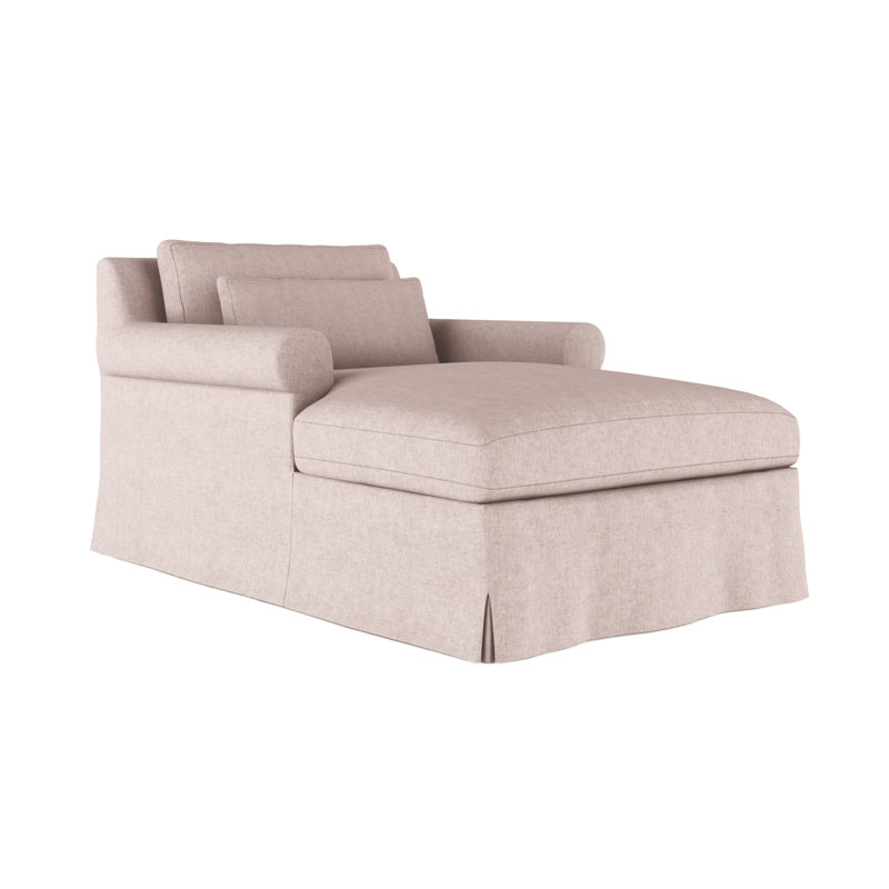 Ludlow Chaise Lounge, Plush Velvet Blue Print, Weathered