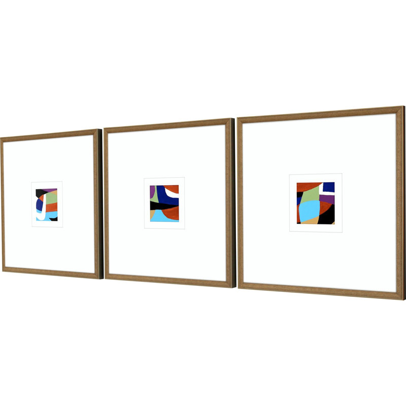 Chiquana " Color Squares III " by Jardine 3 - Pieces Painting Print