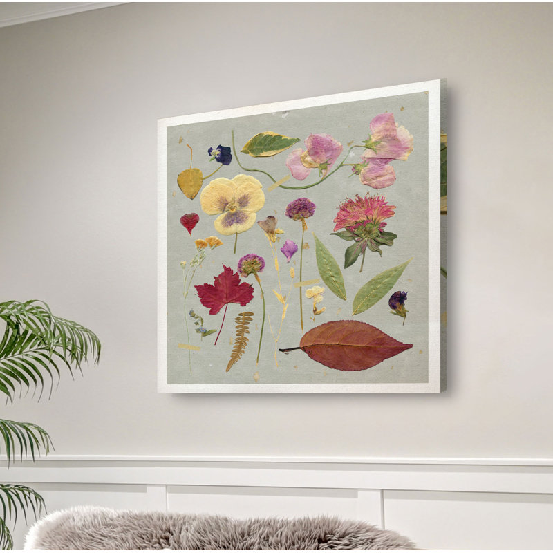 " Pressed Assortment II ", 16" H x 16" W x 1.5" D, Wrapped Canvas