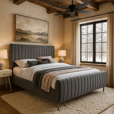Zara Tufted Upholstered Low Profile Platform Bed