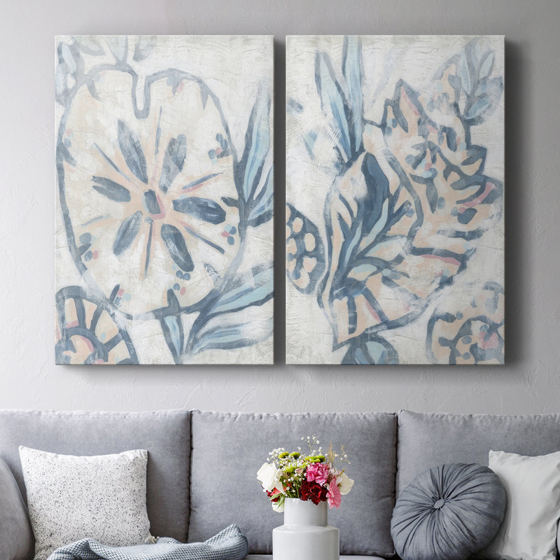 Beach Shell Fresco I-Premium, toile tendue avec châssis - prête à être accrochée, 18" H x 24" W