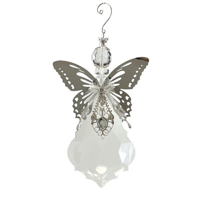 Drop Angel With Metal Wings Ornament