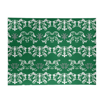 Tapis vert / blanc Damask