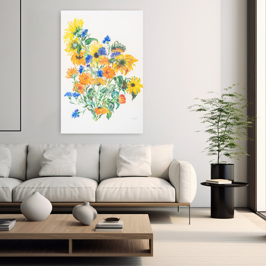 Contemporary Art Colorful Contemporary Delicate Rose Flower Nature Wall Art