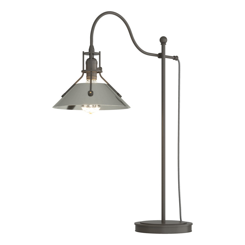 Lampe de table arquée 27 po Henry, Fumée foncée, Sterling