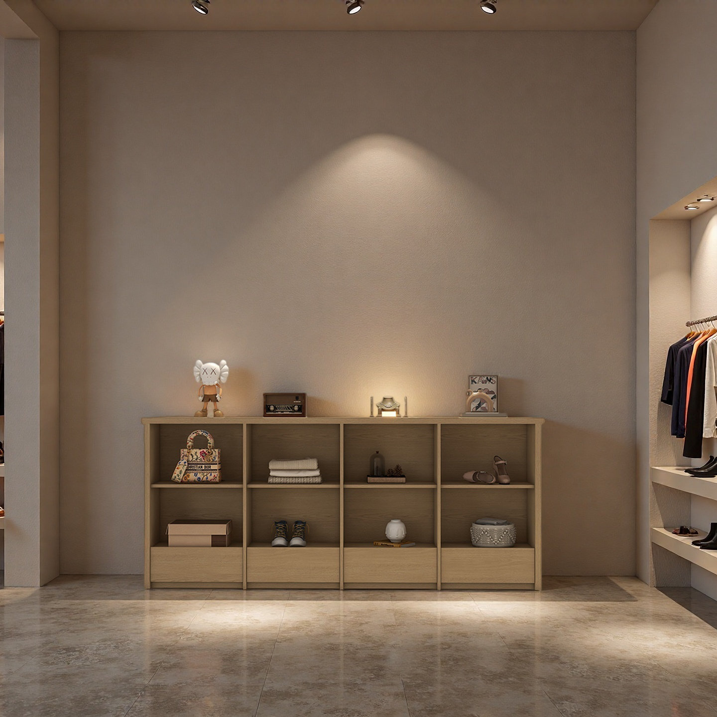 Corrigan Studio® Two-sided display table in the clothing store | Wayfair