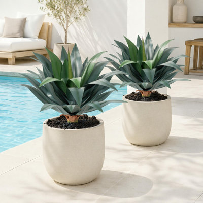 Agave artificiel 20 po, plante en piquet non incluse, plante d'agave artificielle protégée contre les rayons UV, plantes d'agave décoratives pour l'extérieur