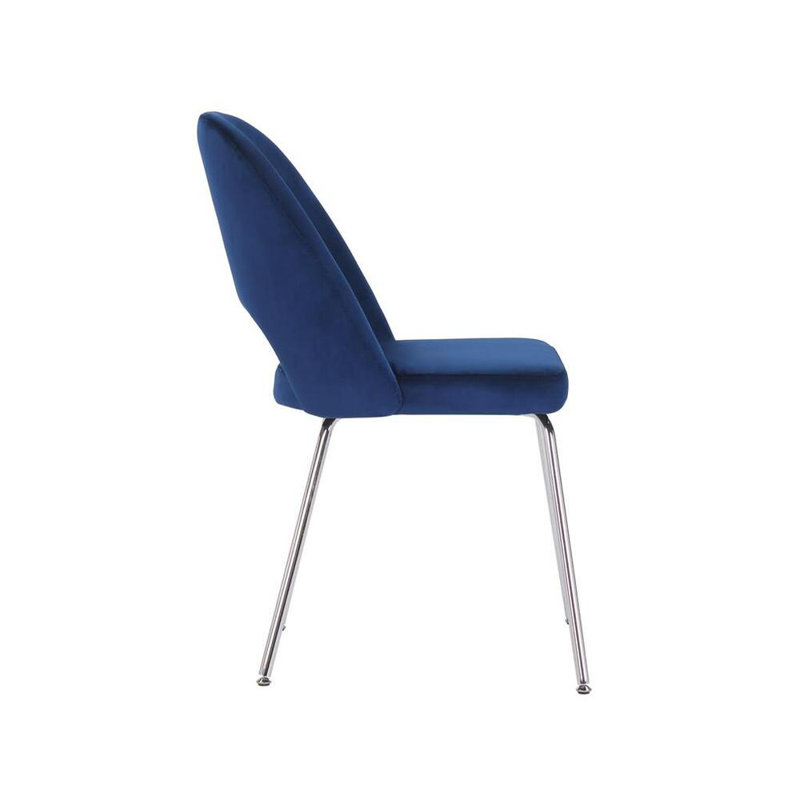 Chaise d'appoint rembourrée en bleu