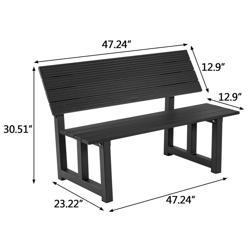 Banc convertible en aluminium pour l'extérieur
