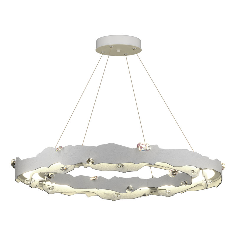 Trove Wagon Wheel LED Chandelier, White