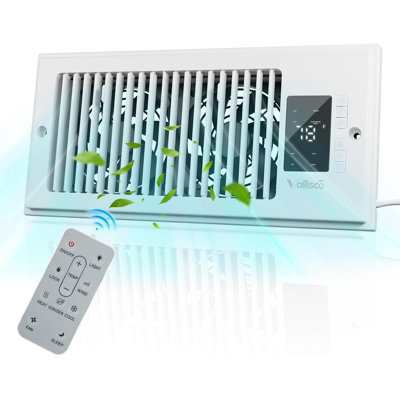 Ventilateur d'appoint 5,51 "x11,54" à registre intelligent avec ion négatif, thermostat et télécommande, réglage à 10 vitesses