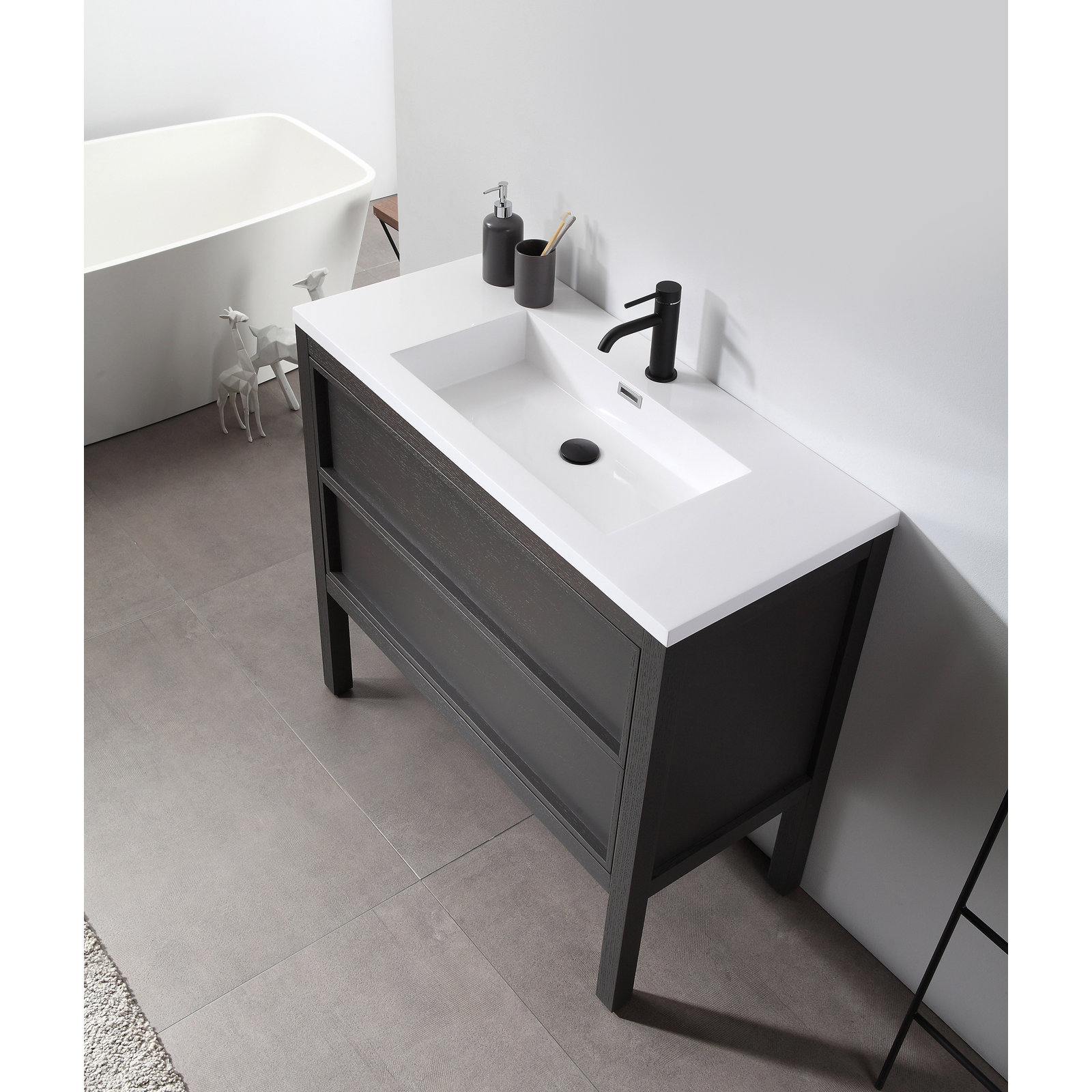 Gonzalo 36'' Single Bathroom Vanity, Charcoal