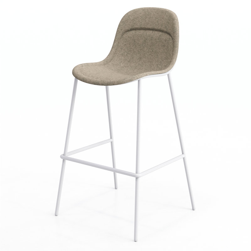 Tabouret Vale, Siège en pierre / cadre blanc pur