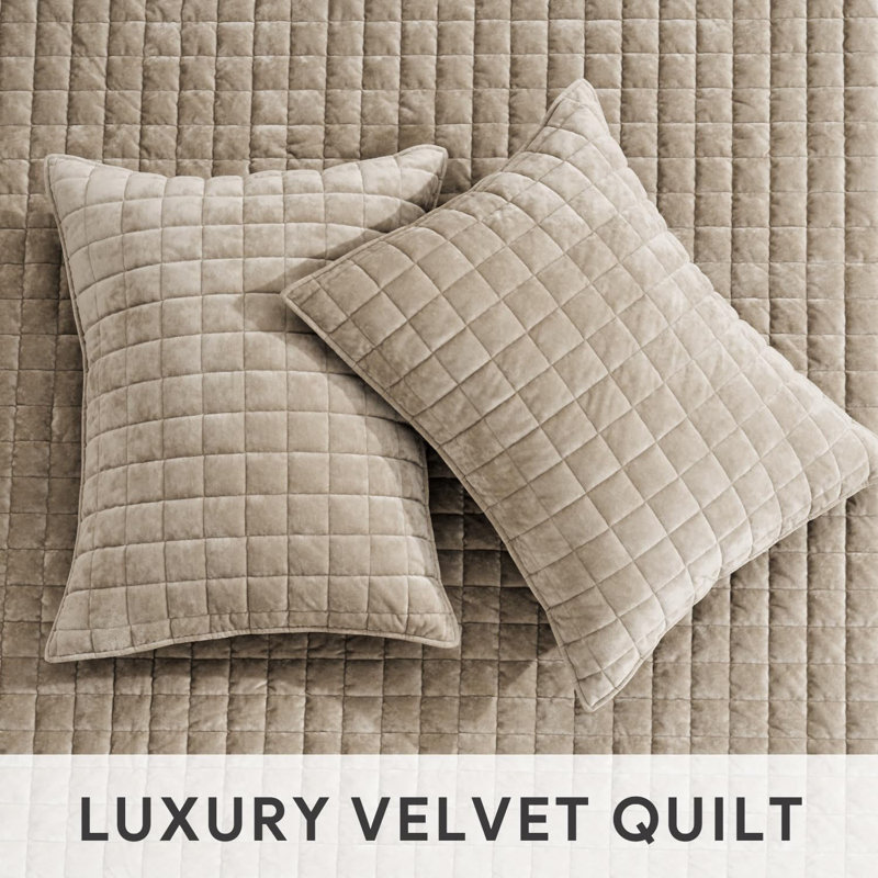 Quilt Set Bedding Sets, Ultra Soft Comforter Set, Lightweight Channel Box Stitch Oversized Bedspread Coverlet For All Season, With 2 Shams