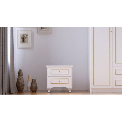 Cassandria 45cm W Manufactured Wood Bedside Table