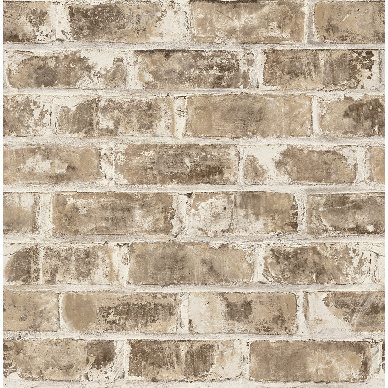 Rouleau de papier peint brique L 33 pi x l 20,5 po Auden, Brun