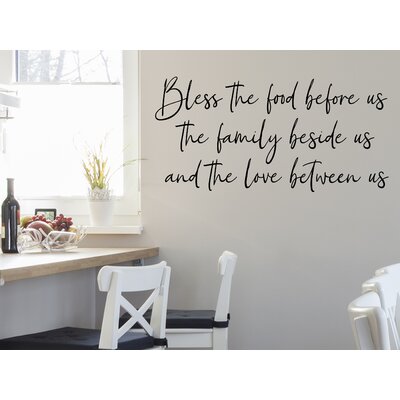 Bless the Food Before Us the Family Beside Us and the Love Between Us Wall Decal -  Story Of Home Decals, KITCHEN 158i