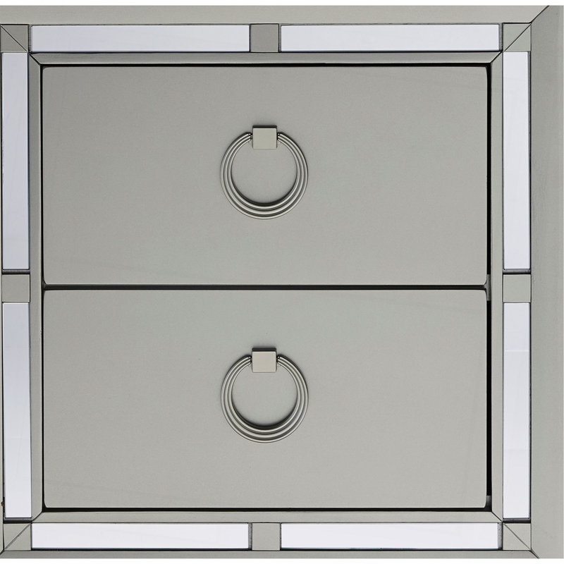 Table de chevet argentée CHLOE GEMSTONE