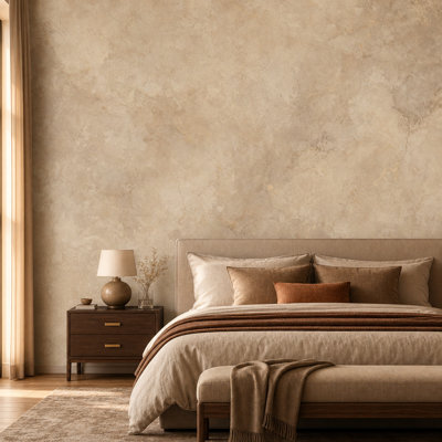 Beige Marble Wallpaper Stone Texture Travertine Look Removable Wall Decor