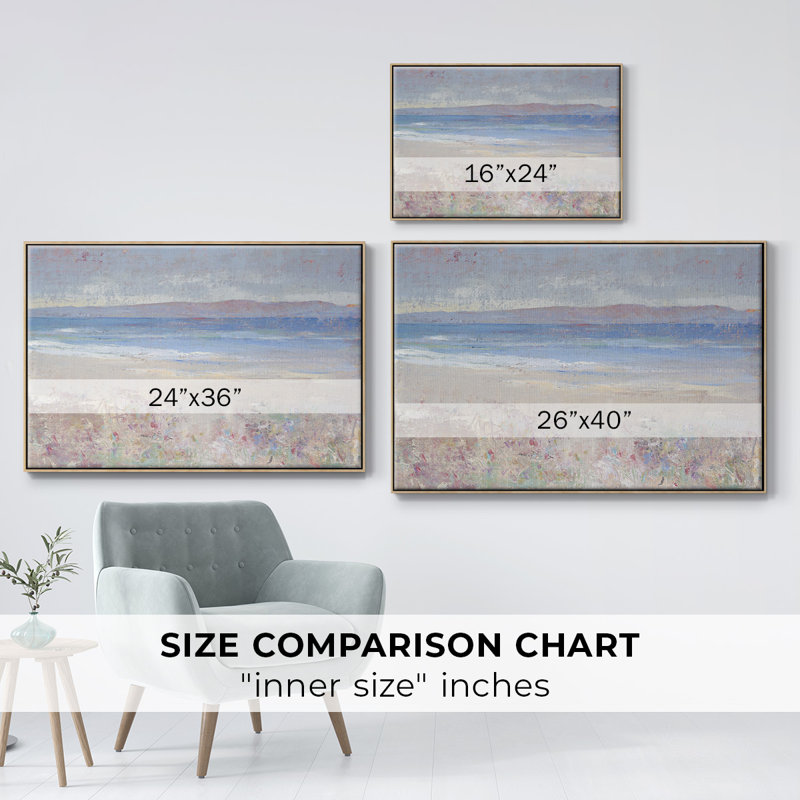 «Beach Textures I», peinture sur toile encadrée, Naturel, H 27 po x l 41 po x P 2 po