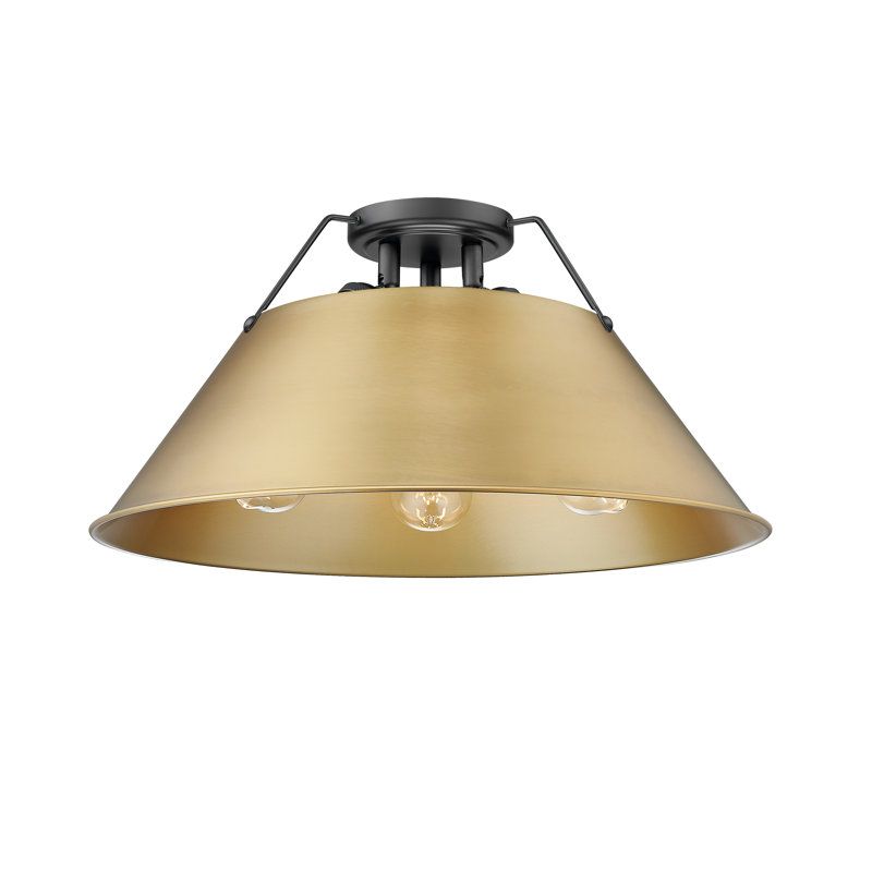 Weatherford Flush Mount, Matte Black, Brushed Champagne Bronze