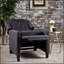 Chaise classique en tissu gris foncé avec accoudoirs rivetés élégants et pieds en bois de bouleau durable pour un confort moderne-1423025809