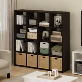 Latitude Run Antonya Open Back Decorative Verticle Cube Storage Organizer, 4-Cube, Dark Oak