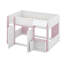Lit mezzanine double avec maisonnette et rangement-1945068602