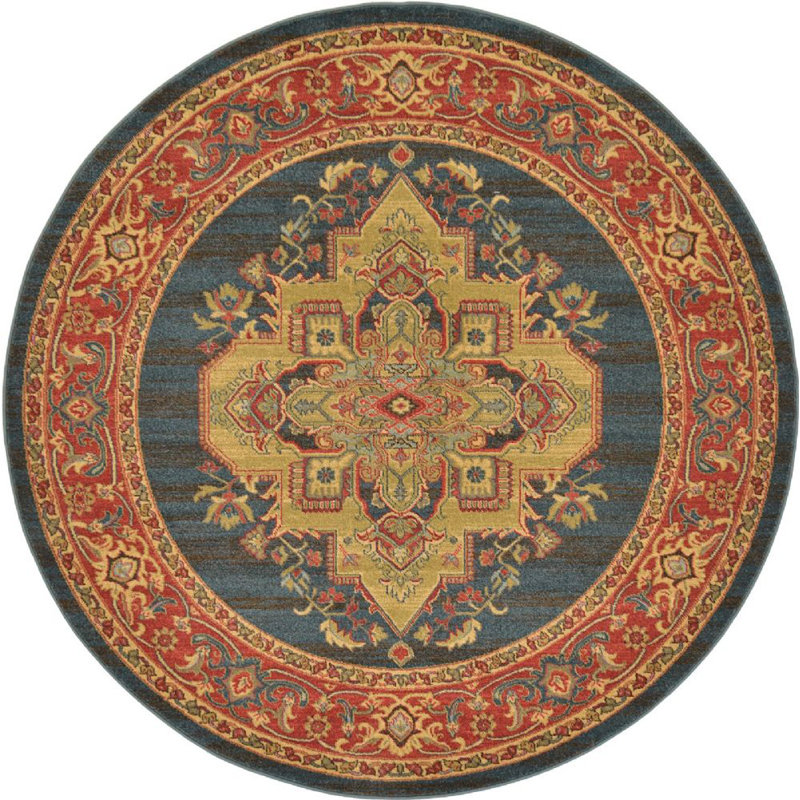 Azar Geometric Indoor Rug, Round 8'