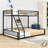 Metal Bunk Bed With Ladder And Guardrails-158494430-158494431