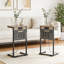 Table de bout en C avec station de charge, table d'appoint coulissante sous le canapé avec pochette de rangement, console de chargement multi-appareils pour le salon, la chambre à coucher et les petits espaces
