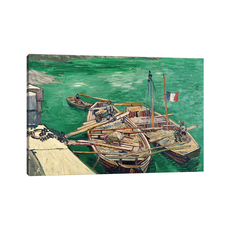 Landing Stage With Boats, 1888 by Vincent Van Gogh - Wrapped Canvas Gallery-Wrapped Canvas Giclée