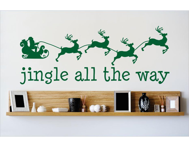 Décalcomanie murale tous the way jingle, Vert, H 8 po x l 20 po x P 0,16 po