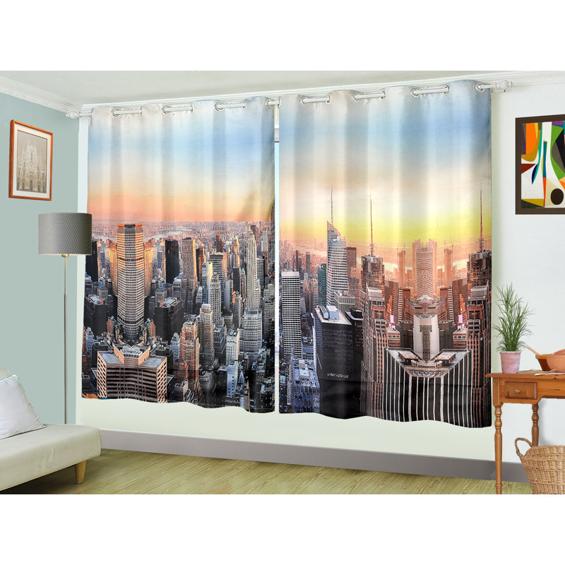 Admon Room Darkening Curtain Pair, 116 W x 137 D cm