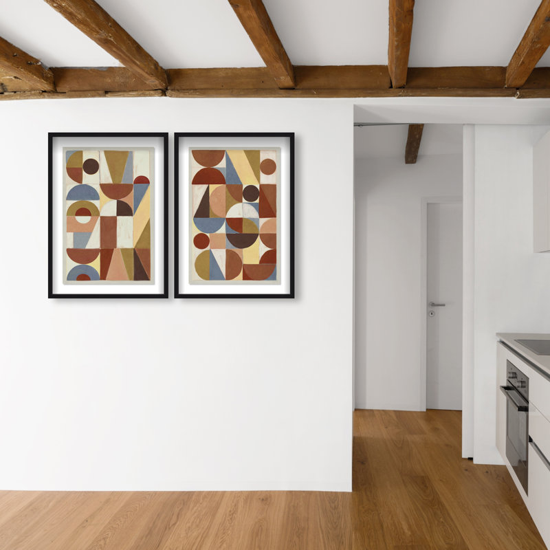 Tiled Set Set by Oliver Gal, 111"H x 75"W, Black Shadowbox