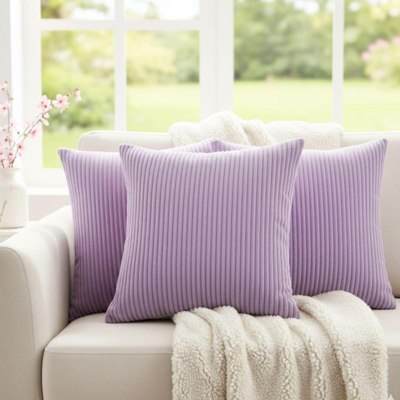 Pack Of 4 Corduroy Square Scatter Cushion Cover