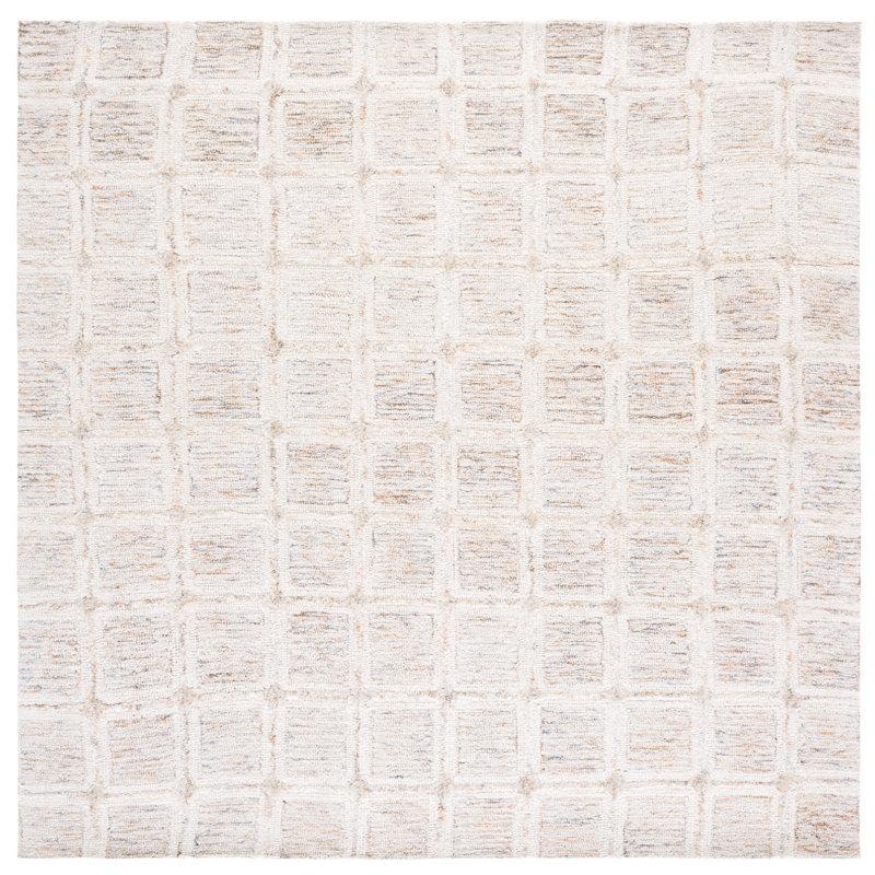 Pine Hand Tufted Wool No Pattern Rug, Square 6'