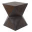 Table d'appoint d'extérieur en béton 14,25 po avec finition symétrique en grain de bois naturel et symétrique Prismatic Symmetry-638641151