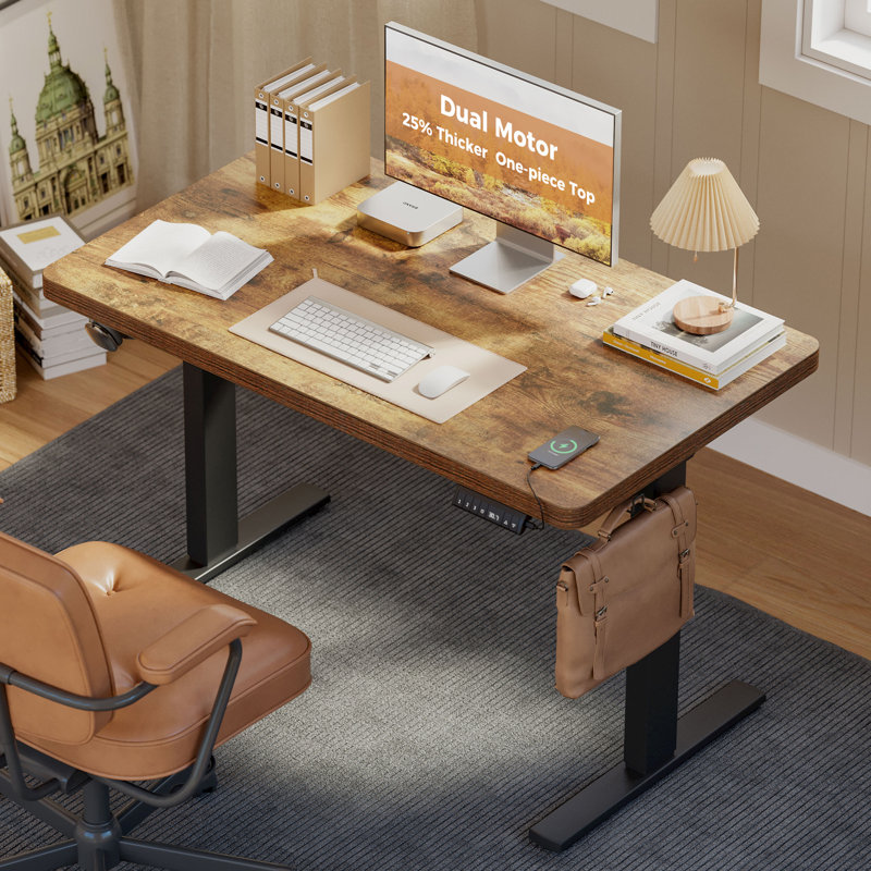 Bureau pour travailler debout 48 po, L 48 po x P 24 po, Rustic Brown/Black