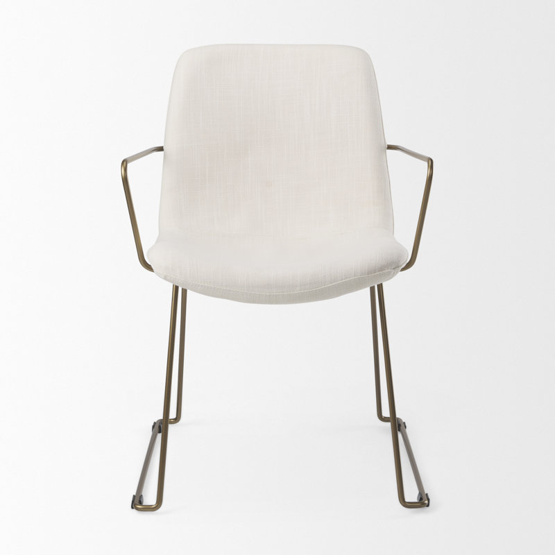 Chaise rembourrée Nivens, Crème