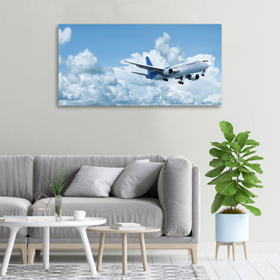 Airplane in the Sky 1 Piece Wall Art on Canvas