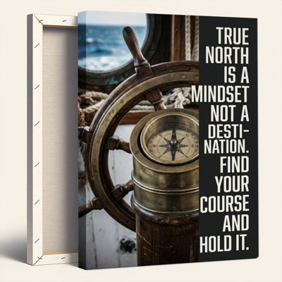 "Nautical Compass", reproduction d'art sur toile, ensemble de 1