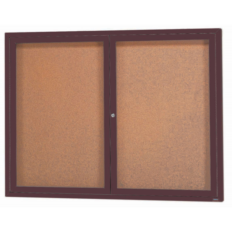 Panneau d'affichage mural fermé avec éclairage DEL, Aluminium anodisé bronze, Deux, H 36 po x l 48 po