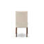 5 Piece Modern Dining Table Set Includes a Round Wooden Table with Dropleaf and 4 Cream Linen Fabric Parson Dining Room Chairs, Mahogany-106914585-106914588-109975867