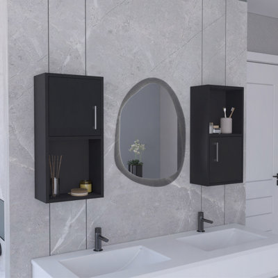 Oba 2-Pc Wall-Mounted Bathroom Medicine Cabinet With Open And Closed Storage