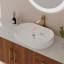 Meuble-lavabo moderne de 36 po avec lavabo vasque en céramique, armoire d'appoint dorée-387103191-387103190